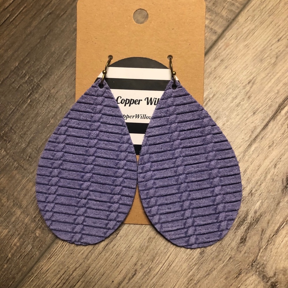 3 pack or Lavender Leather Earrings